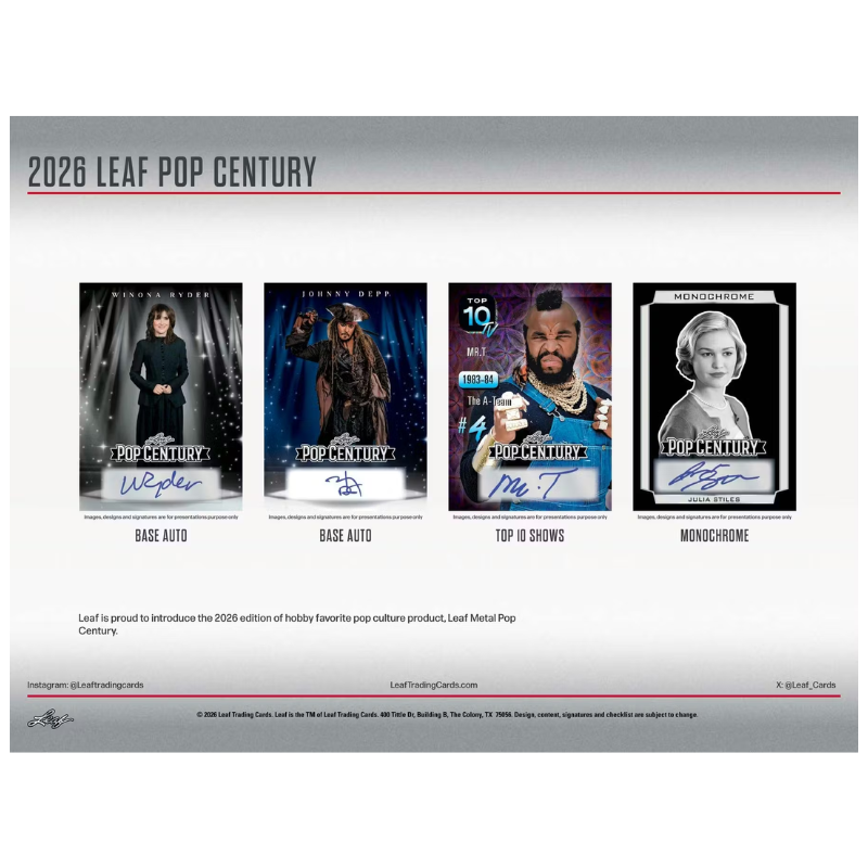 2026 Leaf Pop Century Hobby Box