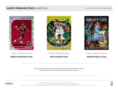 2019-20 Panini NBA Hoops Premium Stock Basketball Hobby Hybrid 20 Box Case
