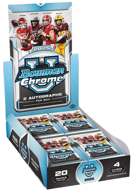 2025 Bowman Chrome University Football Hobby 12 Box Case