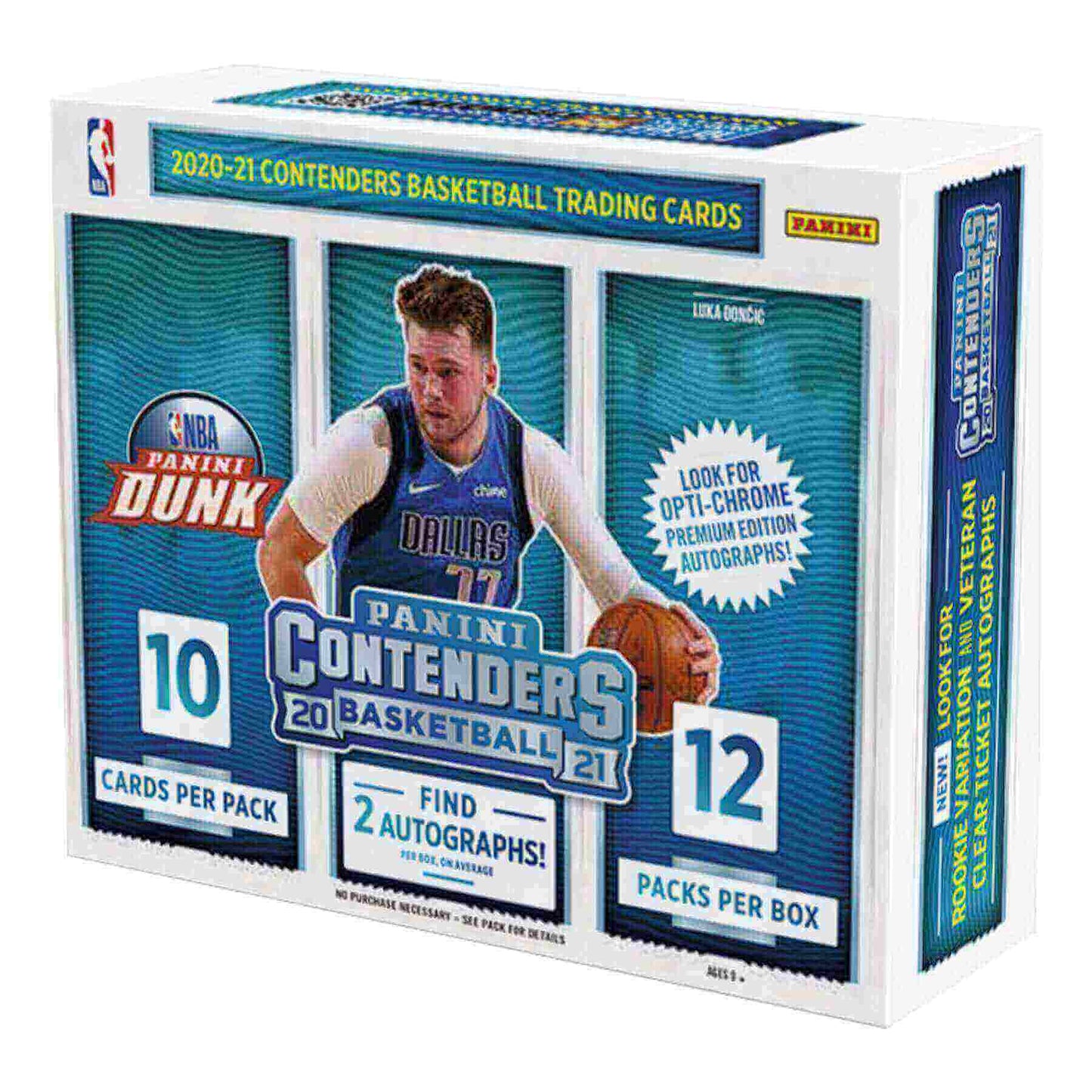 2020/21 Panini Contenders Basketball Hobby 12 Box Case
