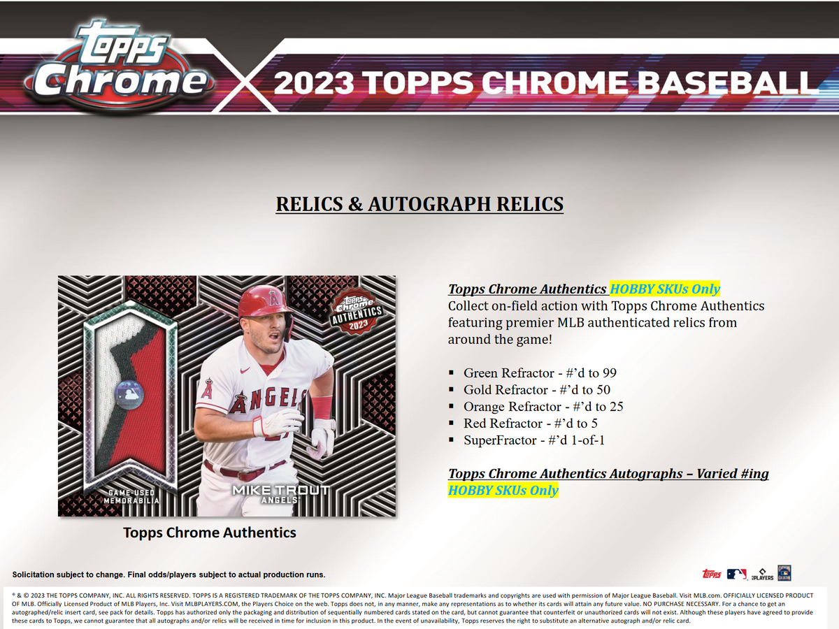 2023 Topps Chrome Baseball Jumbo HTA Box