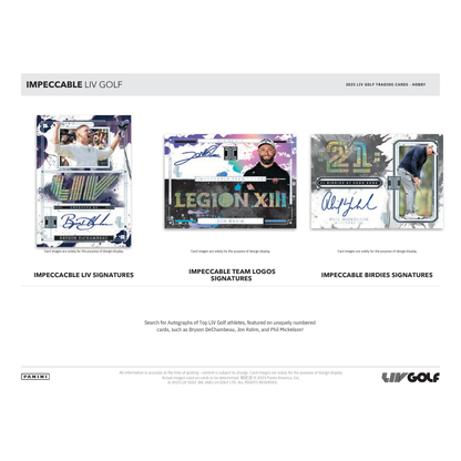 2025 Panini Impeccable LIV Golf Hobby 3 Box Case
