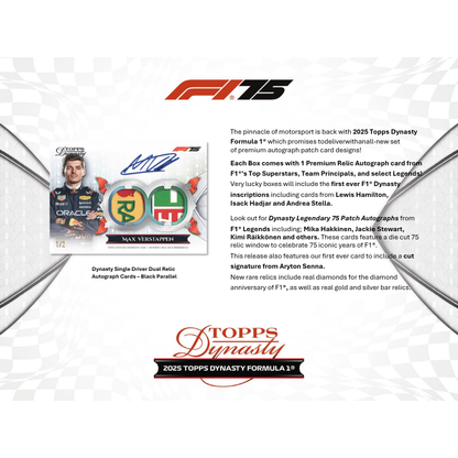 2025 Topps Dynasty Formula 1 Hobby 5 Box Case